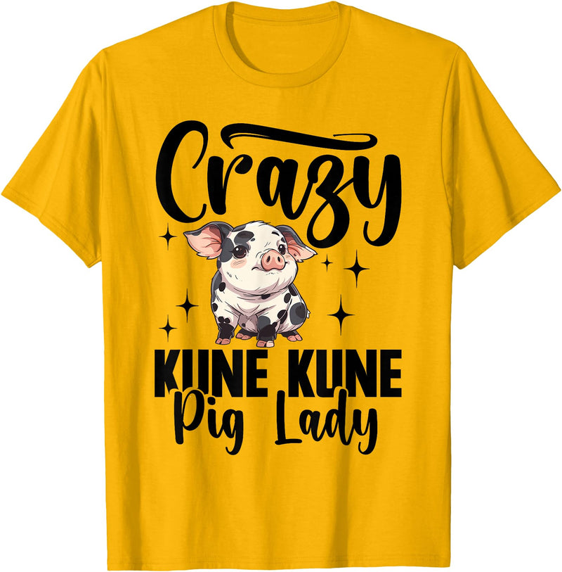 Kune Kune Pig Accessories & KuneKune Clothes Kune Kune Pig Girl Accessories for Women Kunekune Pig T-Shirt - Golden Yellow