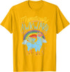 Llama Queen Birthday Party Gift Majestically Awkward Funny Llamacorn Llama Unicorn Rainbow T-Shirt - Golden Yellow