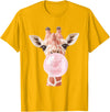 FunnyGiraffeCo. Cute Giraffe Bubble T-Shirt - Golden Yellow