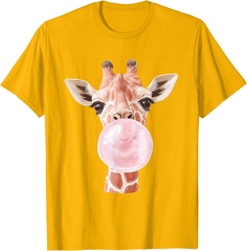 FunnyGiraffeCo. Cute Giraffe Bubble T-Shirt - Golden Yellow