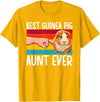 Best Guinea Pig Auntie Best Guinea Pig Aunt Ever Guinea Pig Owner Guinea Pig Lover T-Shirt - Golden Yellow