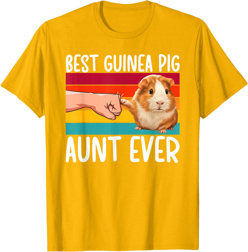 Best Guinea Pig Auntie Best Guinea Pig Aunt Ever Guinea Pig Owner Guinea Pig Lover T-Shirt - Golden Yellow