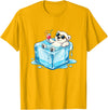 Cool Polar Bear Summer Vibes Chill Ice Cube Lazy Polar Bear in Ice Cube Tropical Cocktail T-Shirt - Golden Yellow