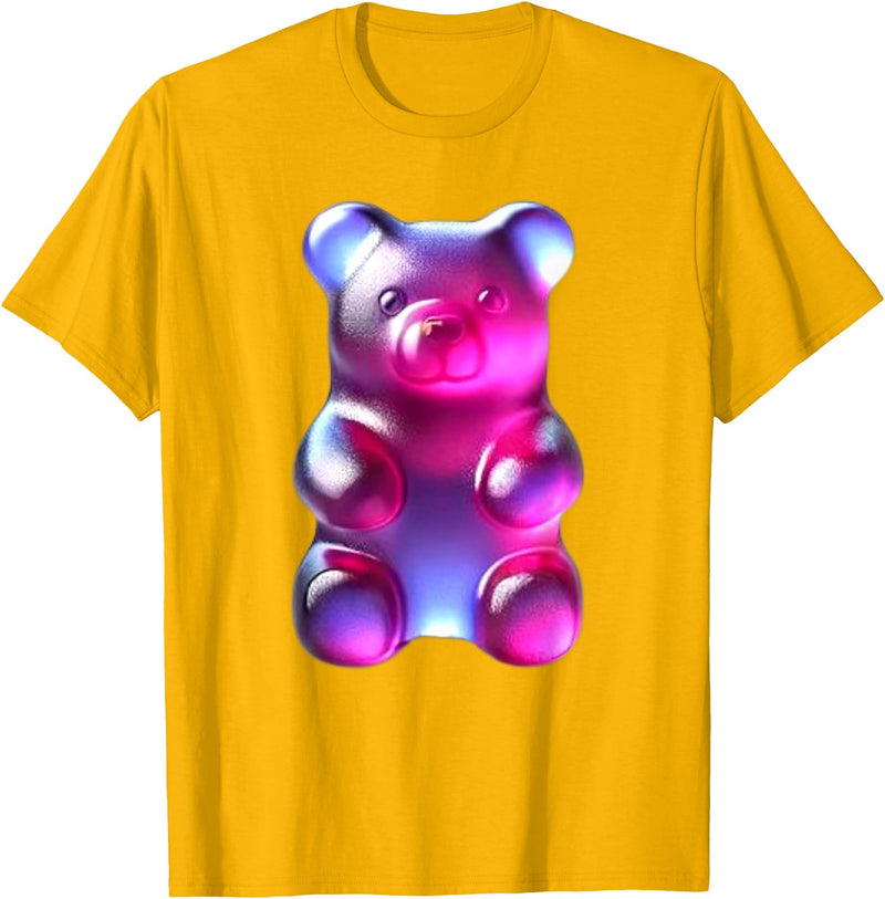 Urban Empyre Indigo Purple Gummy Bear T-Shirt - Golden Yellow