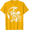 Cute Skeleton Boxer Dog Halloween Women Men Skeleton Hugging Dog Halloween Boxer Lover Mom Dad T-Shirt - Golden Yellow