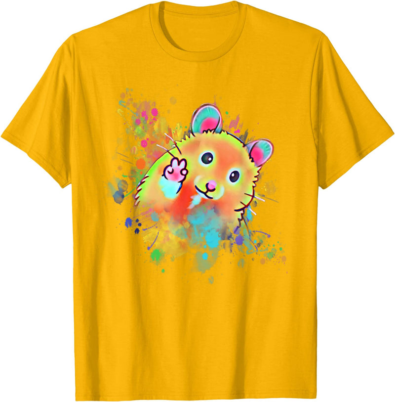 Funny Hamster T for Boys, Girls, Men, Women & Kids Hamster T-Shirt - Golden Yellow