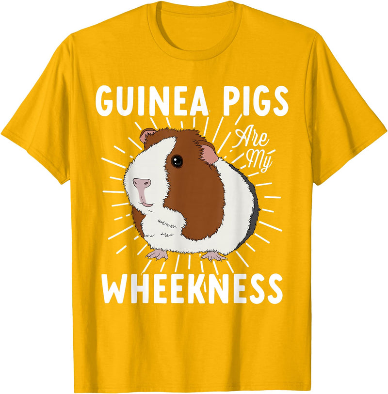 Guinea Pig Lover Co Funny Guinea Pig Lover Guinea Pigs Are My Wheekness Cute T-Shirt - Golden Yellow