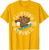 California Gift Kids Boys Girls Men Women Mom Dad California Republic Bear Snowboarder Snowboarding Snowboard T-Shirt - Golden Yellow