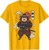 Samurai Pig Anime Japan Pig Samurai Japanese Warrior T-Shirt - Golden Yellow