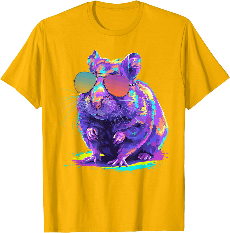 Cute Hamster Art for Men Women Kids Syrian Hamster Lover T-Shirt - Golden Yellow