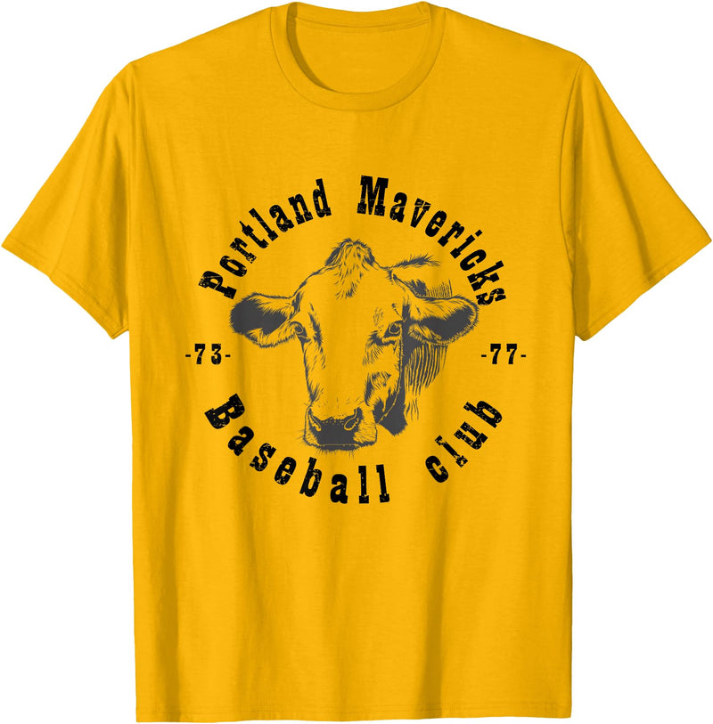 The Gadi Portland T Shirt Cows Mavericks Baseball Vintage For Mens T-Shirt - Golden Yellow