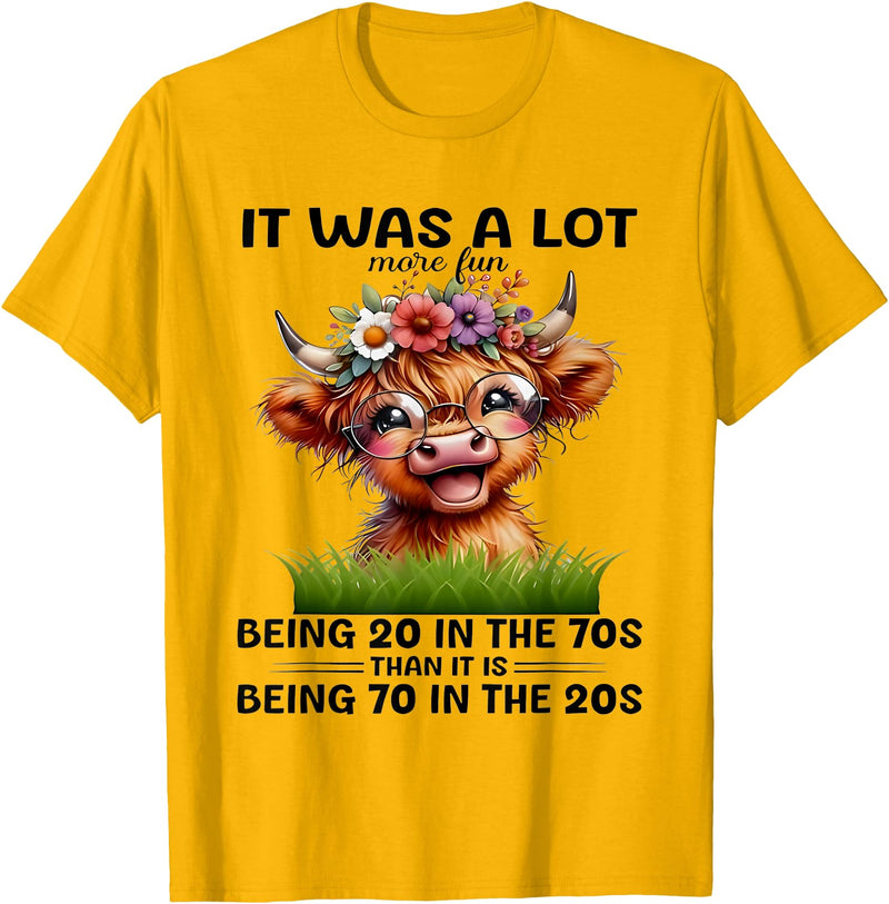 I Was A Lot More Fun Being 20 In The 70s Than Tees I Was A Lot More Fun Being 20 In The 70s Than It Is Being 70 T-Shirt -