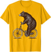 thechicgeek Bear on Bike Cute Grizzly Bicycling T-Shirt - Golden Yellow