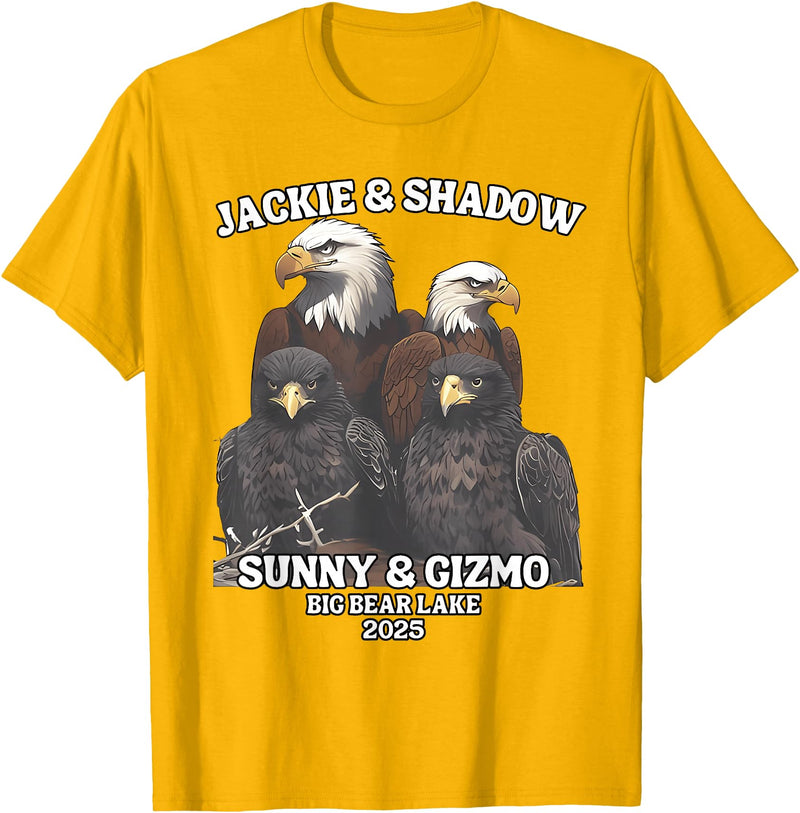 Jackie and Shadow Bald Eagle Family Tee Jackie and Shadow Sunny and Gizmo Big Bear Lake 2025 T-Shirt - Golden Yellow