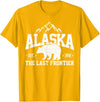 We Love Alaska - T-Shirts & Souvenirs Alaska The Last Frontier EST 1959 Grizzly Bear Mountains T-Shirt - Golden Yellow