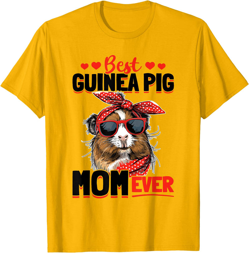 Funny Guinea Pig Pet Lover Rodent Lover Graphics Funny Guinea Pig Pet Lover Rodent Animal Best Guinea Pig Mom T-Shirt - Golden Yellow