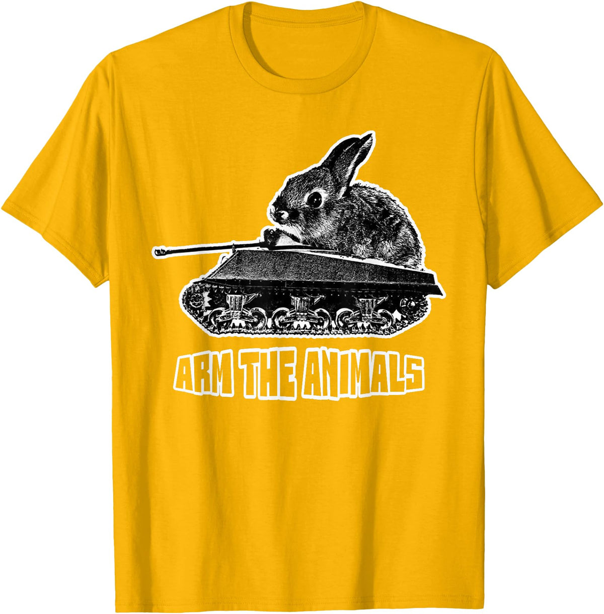 Cute Rabbit Lover Bunny Graphic Tank Top in Golden Yellow