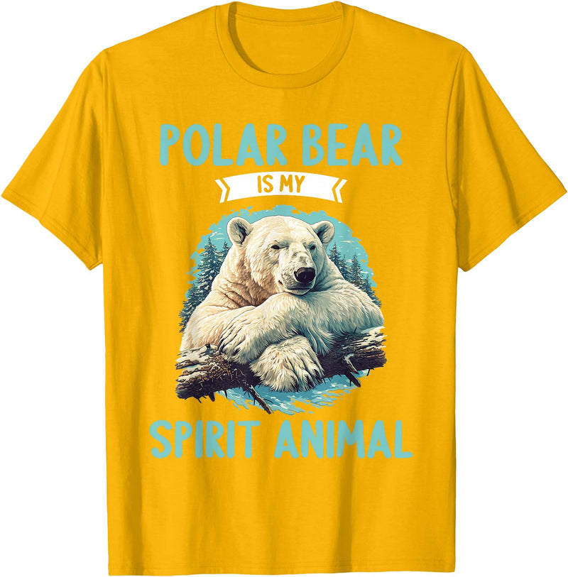 Polar Bears Polar Bear Lovers Shop Polar Bears Polar Bear is my spirit animal T-Shirt - Golden Yellow