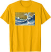 Llama Girls Alpaca Mom Gifts T Shirts & Hoodies Funny Kids Womens Retro Vintage Surfing a Wave Llama Lover T-Shirt - Golden Yellow