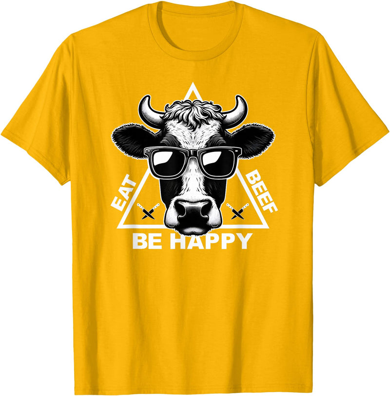 InkfulMerch Meat Lover Carnivore Diet Cow Steak Eat Beef Carnivore T-Shirt - Golden Yellow