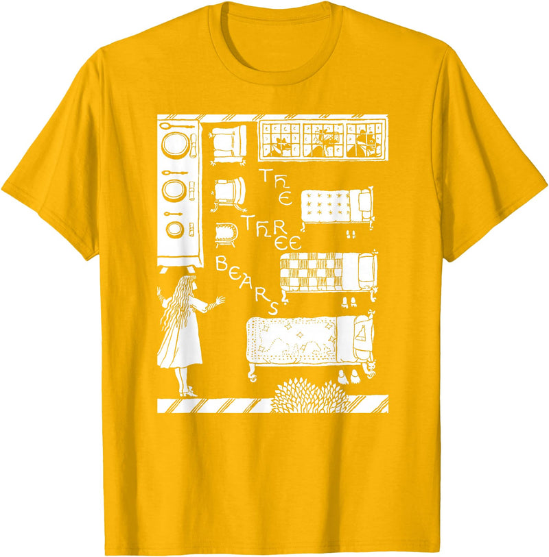 Vintage Fairy Tale Shirts The 3 Bears Vintage Goldilocks Retro Fairy Tale T-Shirt - Golden Yellow