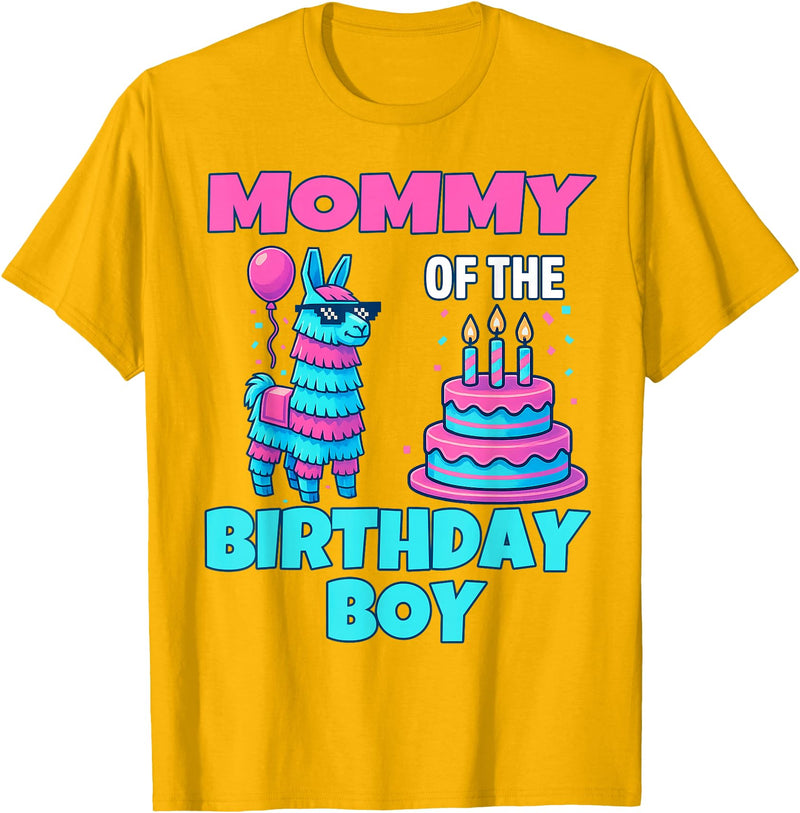 gaming gamer Birthday Llama Pinata Family Apparel Mommy Birthday Boy Llama Pinata Party Family mathing Women T-Shirt - Golden Yellow