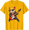 Hamster Electric Guitar Concert Music Lover Men Women Kids T-Shirt - Golden Yellow