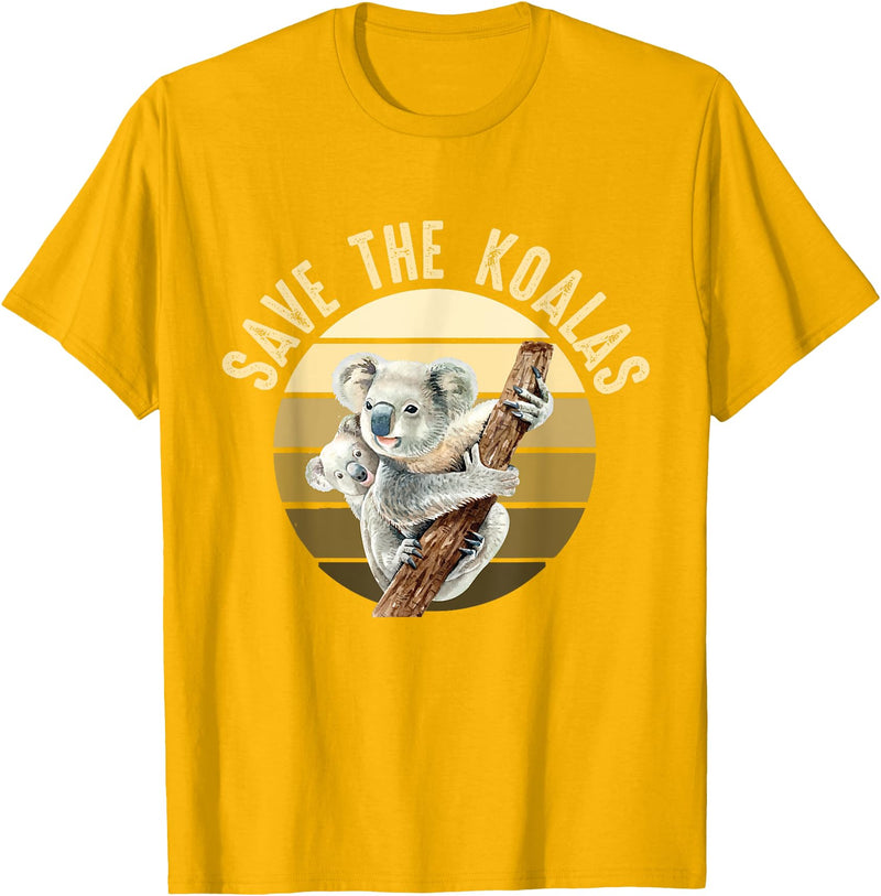 Save the wildlife of Australia Save the Koalas Koala Koala Bear Australia Rescue Protect T-Shirt - Golden Yellow