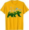 Nature Forest Trees Mountains Bear Wildlife Shirts Bear Nature Outdoor Mountains Forest Trees Bear Wildlife T-Shirt - Golden Yellow