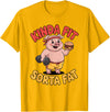 Funny Fitness Humor Food Lifestyle Merch. Kinda Fit Sorta Fat Funny Workout Burger Pig Gym T-Shirt - Golden Yellow