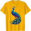 Peacock Peafowl Colorful Bird Peacock Illustration T-Shirt - Golden Yellow