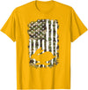 Rabbit Hunting US Flag Rabbit Hunter Lover T-Shirt in Golden Yellow