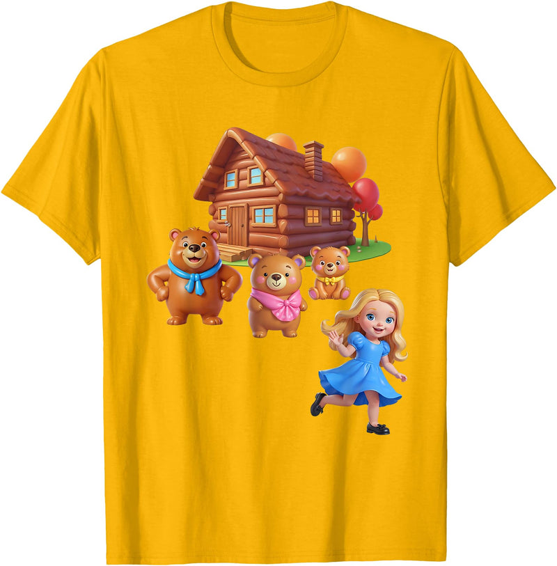 Storybook & Fairytale World Book Day Costumes Goldilocks and the Three Bears Costume for Women, Men, Kids T-Shirt - Golden Yellow