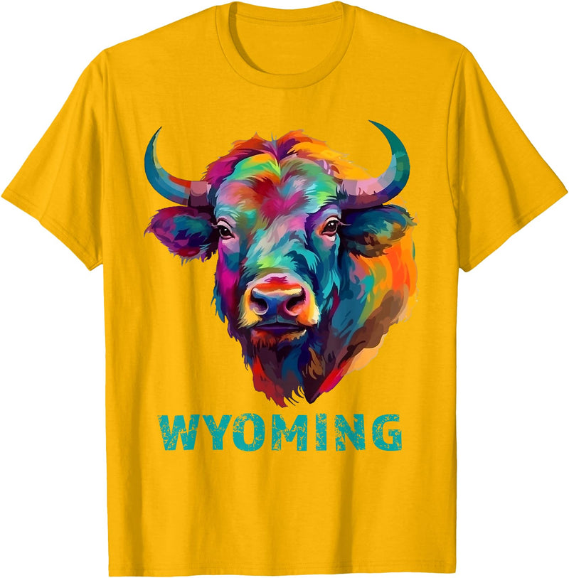 Love Wyoming Accessories, Apparel and Home Decor Wyoming American Bison Lover Buffalo for Men Women Souvenir T-Shirt -