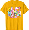 Easter Mama Bunny Ears Coquette Bow Easter Rabbit Mom Women T-Shirt in Golden Yellow