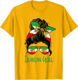 Iran For Women Iranian For Girl Flag Lion Persian T-Shirt - Golden Yellow