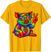 Magical and Funny Pig Gifts Tie-Dye Pig Peace Sign Hippo T-Shirt - Golden Yellow