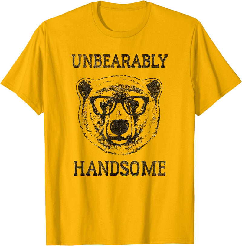Trendy Apparel Trendy Unbearably Handsome Stunning Bear Face T-Shirt - Golden Yellow