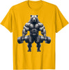 Bear Powerlifting Weightlifting Gym Apparel Bear Powerlifting Weightlifting Gym Workout T-Shirt - Golden Yellow