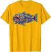 Abstract Ocean Art Stargazer Fish Deep Sea Aquarium Bottom Dweller T-Shirt - Golden Yellow