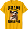 Funny Guinea Pig Pet Lover Rodent Lover Graphics Funny Guinea Pig Pet Lover Rodent Animal Just a Boy Who T-Shirt - Golden Yellow