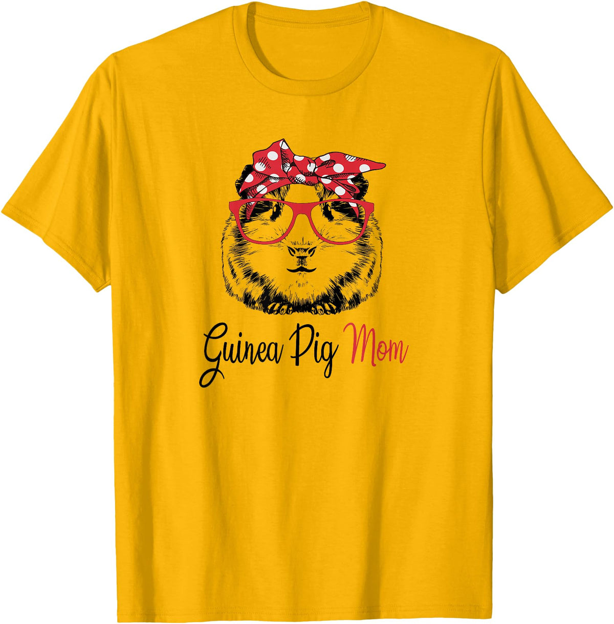 Funny Love Cavy Mom Gifts T Shirts & Hoodies Womens & Girls Kids Cute Wheek Lover Mama Guinea Pig Mom T-Shirt - Golden Yellow