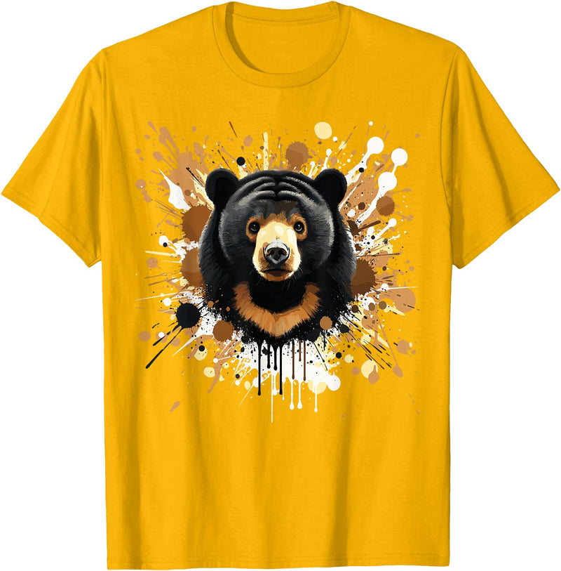 Sun Bear by AKH Sun Bear Splatter Art, Sun Bear Illustration, Sun Bear T-Shirt - Golden Yellow