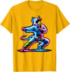 Cow Karate Black Belt Apparel Cow Karate Kick Punch Cute Funny Cool Martial Arts Cow T-Shirt - Golden Yellow