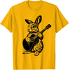Bunny Playing Acoustic Guitar Easter Rabbit Women, Men, Kids T-Shirt in Golden Yellow