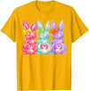 Easter Cute Bunny Coquette Bow Tie Dye Rabbit Women Girl Kid T-Shirt in Golden Yellow