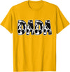 Cow Print Designs for the whole Family Dada Cow Pattern Cow Print T-Shirt - Golden Yellow