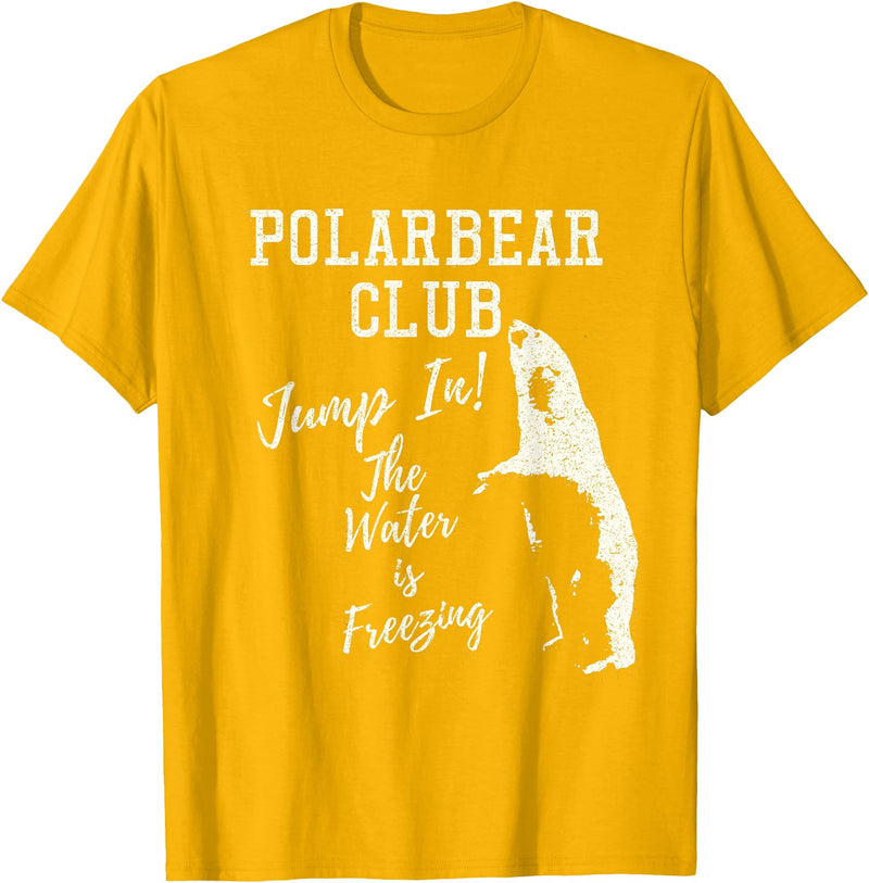 2018 Polar Bear Club Vintage Distressed Tee shirt Polar Bear Club Freezing Water Vintage Distressed T shirt T-Shirt - Golden Yellow