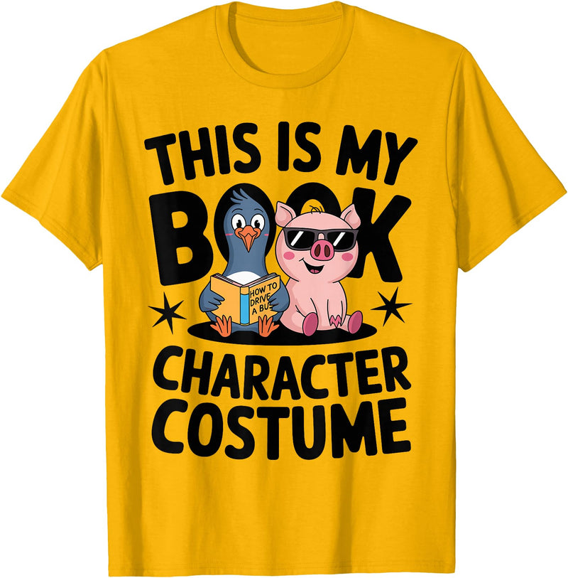 Book Character Fun Costumes This is My Book Character Costume Penguin Pig T-Shirt - Golden Yellow