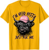 Cool Funny Gag Gifts Design Tee for Men Women I'm Head Heffa Just Ask Me Bossy Highland Cow Baseball Cap T-Shirt - Golden
